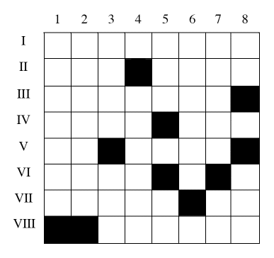 Grille 8x8 de mots croisés