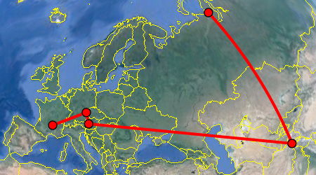 Jax, Pfrentsch, Qwilk, Vogdz & Yumb sur une carte