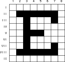 Croisillon IX x 8 où l'on voit 21 noirs aux coins II-2 à II-7, III-3, III-7, IV-3, V-3 à V-5, VI-3, VII-3, VII-7, puis VIII-2 à VIII-7