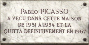 Plaque Pablo Picasso, 9 rue Gay-Lussac, Paris 5e